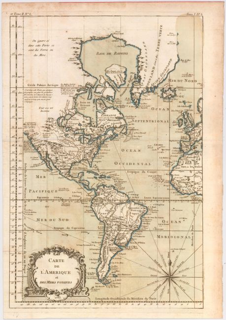 Carte de l'Amerique et des Mers Voisines