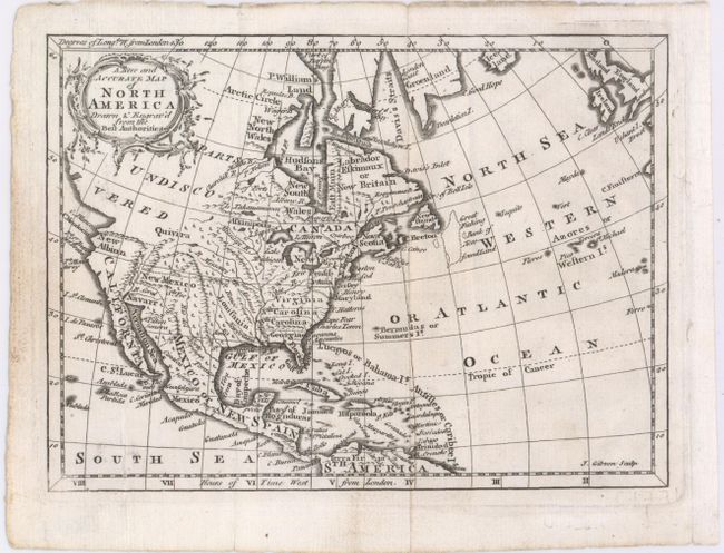 A New and Accurate Map of North America Drawn & Engrav'd from the Best Authorities