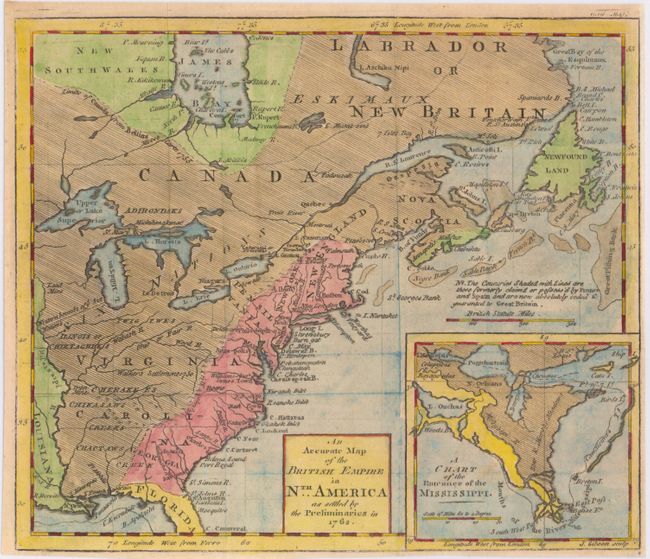 An Accurate Map of the British Empire in Nth. America as Settled by the Preliminaries in 1762