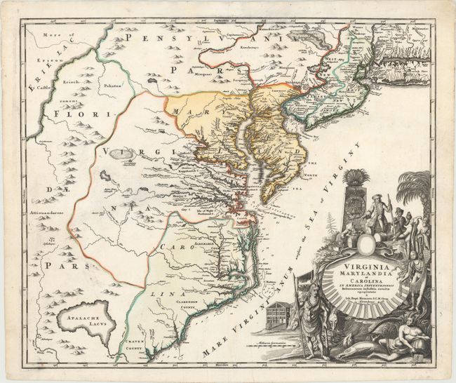 Virginia Marylandia et Carolina in America Septentrionali Britannorum Industria Excultae