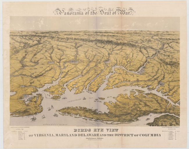 Panorama of the Seat of War, Birds Eye View of Virginia, Maryland, Delaware, and the District of Columbia
