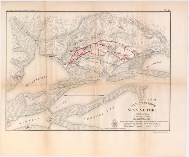 Siege Operations at Spanish Fort Mobile Bay [and] Rebel Line of Works at Blakely