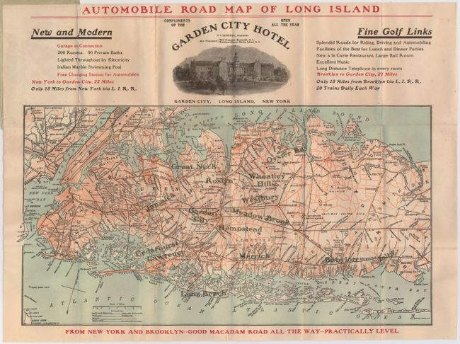 Automobile Road Map of Long Island