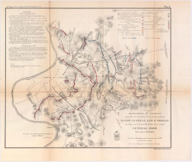 Battlefields in Front of Nashville where the United States Forces Commanded by Major General Geo. H. Thomas Defeated and Routed the Rebel Army under General Hood December 15th & 16th 1864