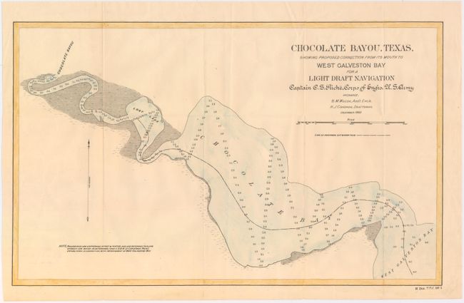 Chocolate Bayou, Texas, Showing Proposed Connection from Its Mouth to West Galveston Bay for a Light Draft Navigation [with report] Examination and Survey of Chocolate Bayou, Texas