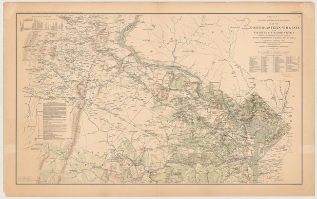 Surveys for Military Defenses Map of Northeastern Virginia and Vicinity of Washington