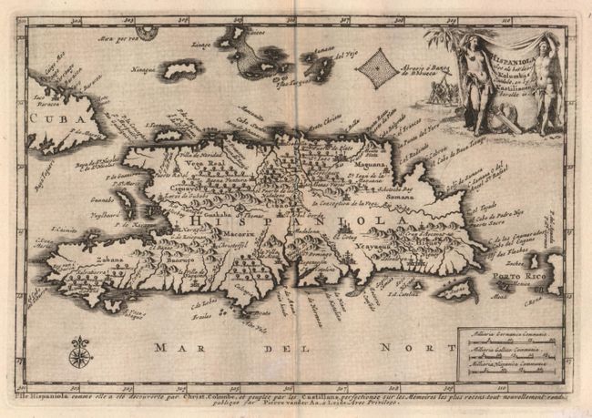 Hispaniola soo als het door Kolumbus Ontdekt, en by de Kastilianen Bevolkt is