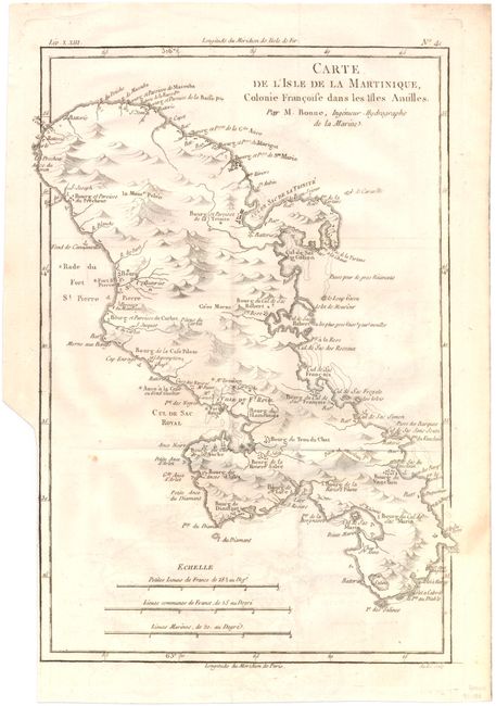 Carte de l'Isle de la Martinique, Colonie Francoise dans les Isles Antilles