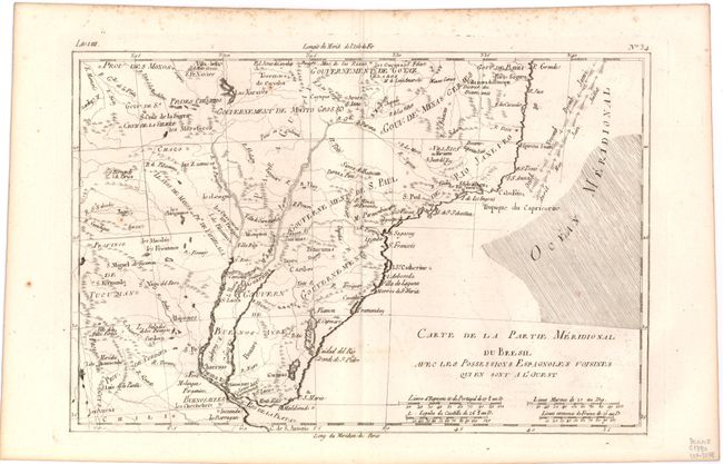 Carte de la Partie Meridional du Bresil avec les Possessions Espagnoles Voisines Qui en Sont a l'Ouest