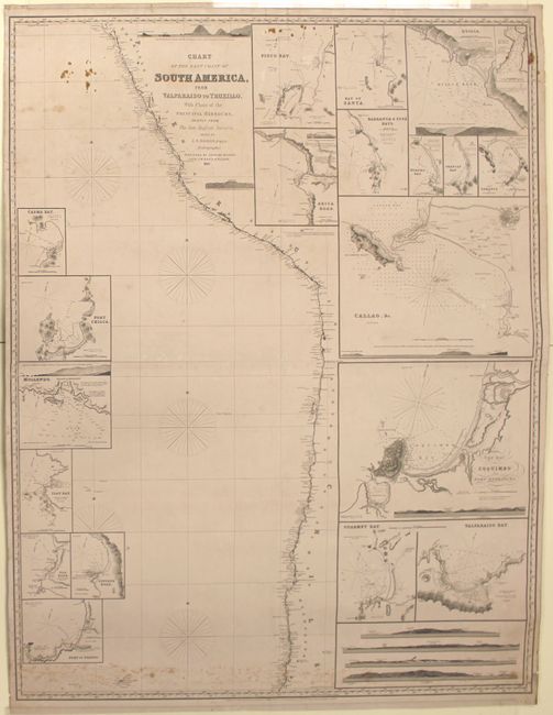 Chart of the West Coast of South America, from Valparaiso to Truxillo, with Plans of the Principal Harbours, Chiefly from the Late English Surveys, Drawn by J. S. Hobbs, E.R.G.S. Hydrographer