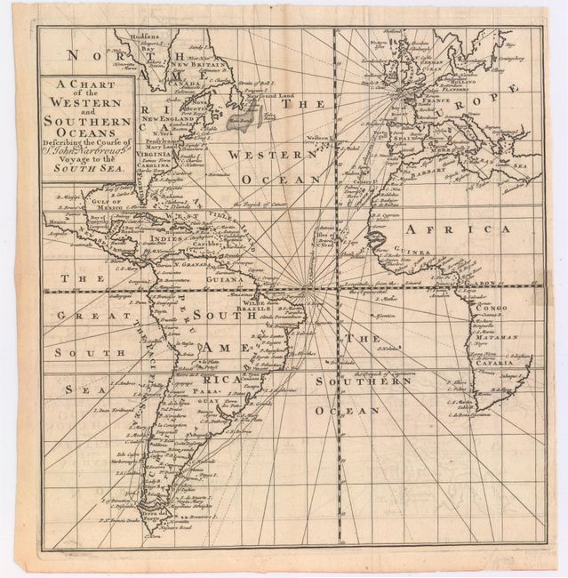 A Chart of the Western and Southern Oceans Describing the Course of Sr. John Narbrough's Voyage to the South Sea
