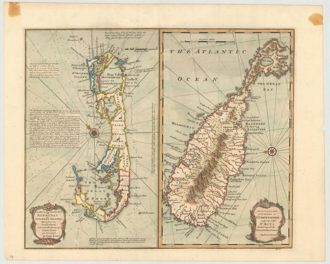 A New & Accurate Map of Bermudas or Sommer's Islands... [on sheet with] An Accurate Map of the Island of St. Christopher...