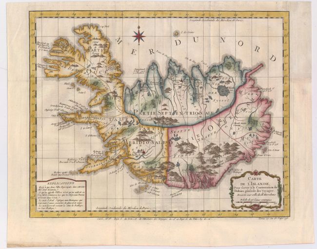 Carte de l'Islande pour Servir a la Continuation de l'Histoire Generale des Voyages.  Dressee sur celle de M. Horrebows