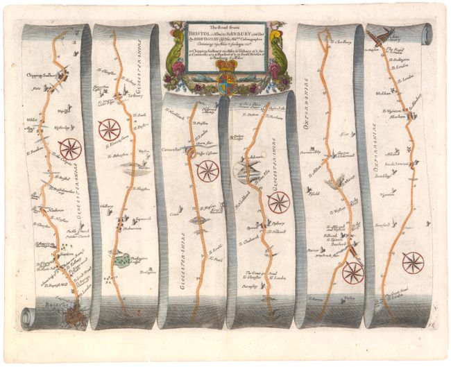 The Road from Bristol co Glouc: to Banbury com Oxo