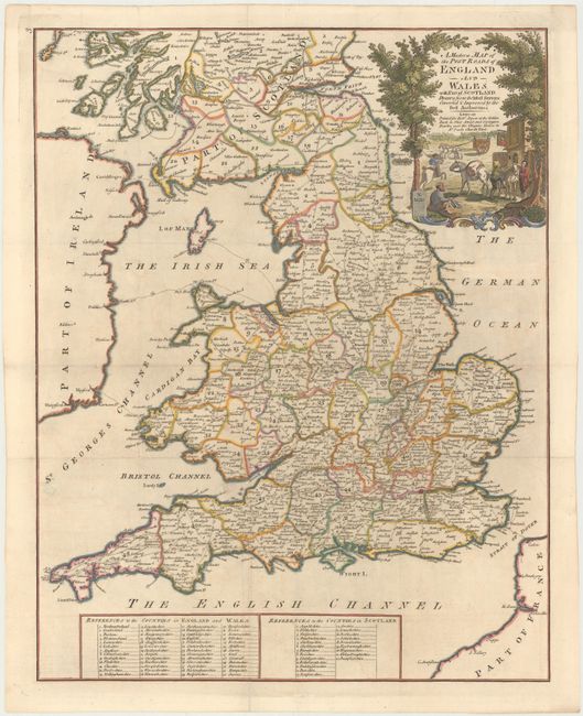 A Modern Map of the Post Roads of England and Wales, with Part of Scotland...