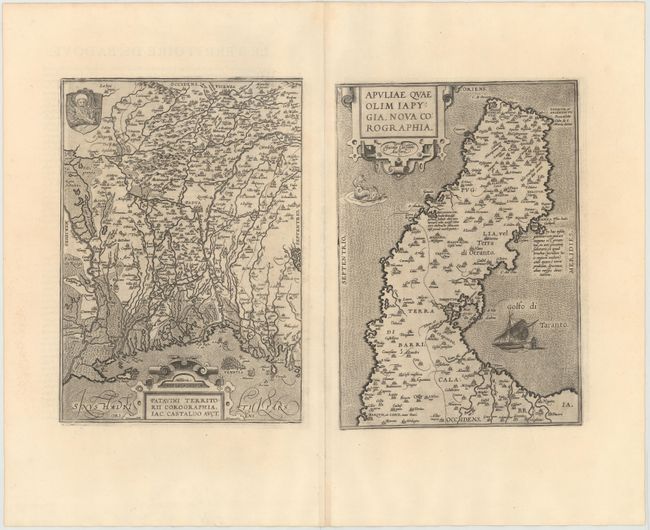 Patavini Territorii Corographia, Iac. Castaldo Auct [on sheet with] Apuliae quae olim Iapygia, Nova Corographia