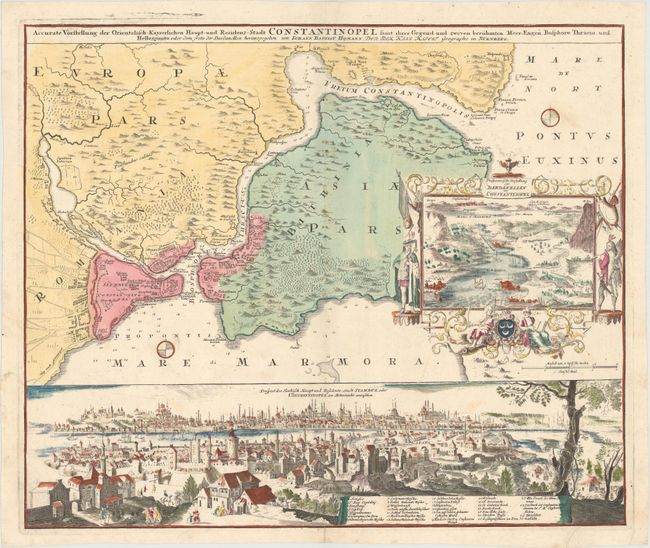 Accurate Vorstellung der Orientalisch-Kayserlichen Haupt- und Residenz-Stadt Constantinopel samt ihrer Gegend und Zweyen Beruhmten Meer-Engen, Bosphoro Thracio, und Hellesponto