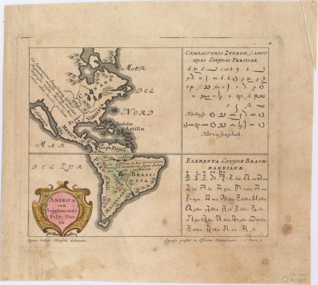 America cum Supplementis Poly-Glottis [in set with] Europa Poly Glotta. Linguarum Genealogiam Exhibens [and] Asia Poly-Glotta Linguarum Genealogiam [and] Africa Poly-Glotta Scribendi Modos Gentium Exhibens