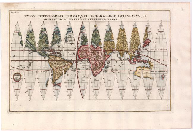 Typus Totius Orbis Terraquei Geographice Delineatus, et ad Usum Globo Materiali Superinducendus