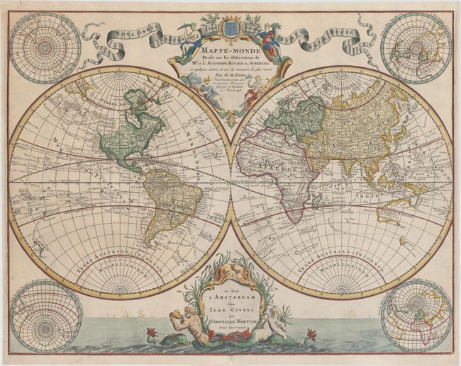 Mappe-Monde Dressee sur les Observations de Mrs. de l'Academie Royale des Sciences et Quelques Autres et sur les Memoires les Plus Recens