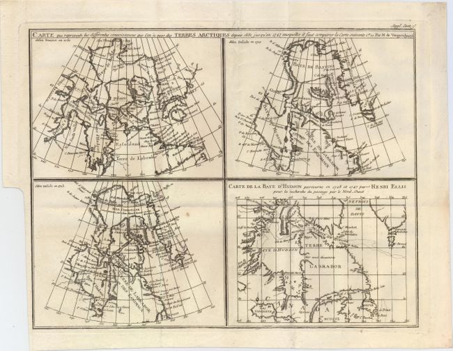 Carte Qui Represente Les Differentes Connoissances Que l'on a Eues des Terres Arctiques Depuis 1650 Jusqu'en 1747 Ausquelles il Faut Comparer La Carte Suivante