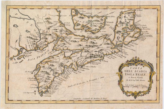 Carta dell' Acadia Isola Reale, e Paesi Vicini