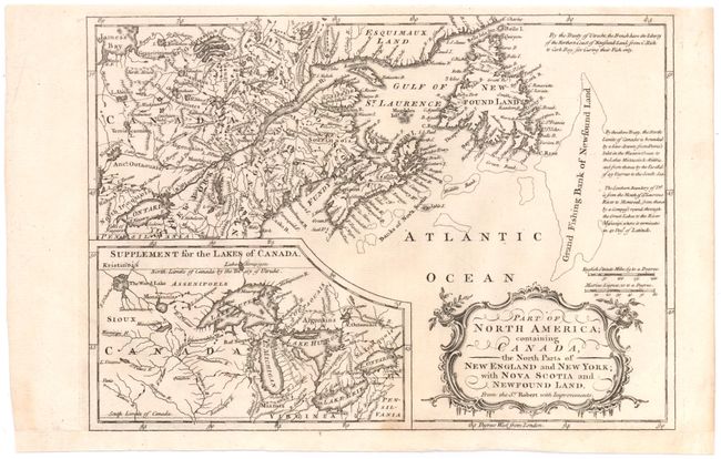 Part of North America; Containing Canada, the North Parts of New England and New York; with Nova Scotia and Newfound Land