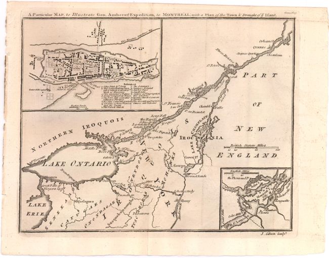 A Particular Map, to Illustrate Gen. Amherst's Expedition, to Montreal; with a Plan of the Town & Draught of ye Island