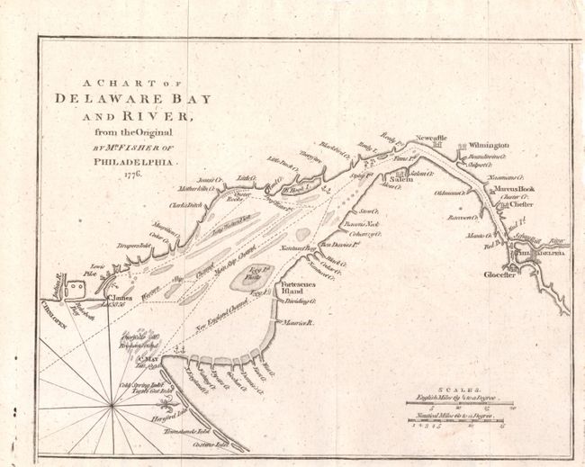 A Chart of Delaware Bay and River, from the Original by Mr. Fisher of Philadelphia - 1776
