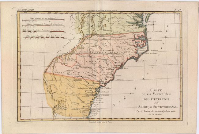 Carte de la Partie Sud des Etats Unis de l'Amerique Septentrionale