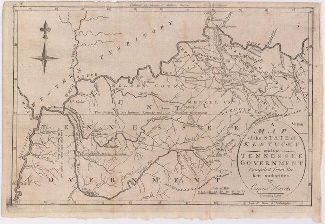 A Map of the State of Kentucky and the Tennessee Government Compiled from the Best Authorities by Cyrus Harris