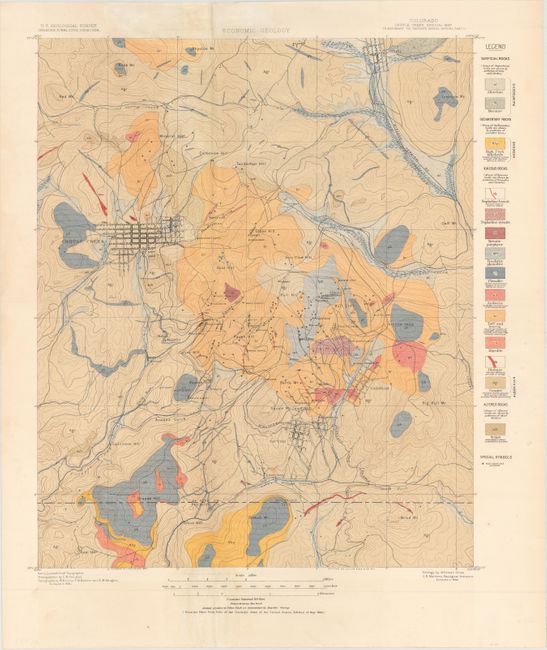 Economic Geology Colorado Cripple Creek Special Map to Accompany the Sixteenth Annual Report, Part II
