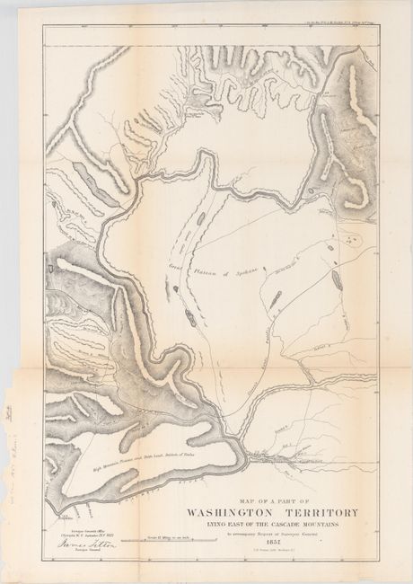 Map of a Part of Washington Territory Lying East of the Cascade Mountains to Accompany Report of Surveyor General