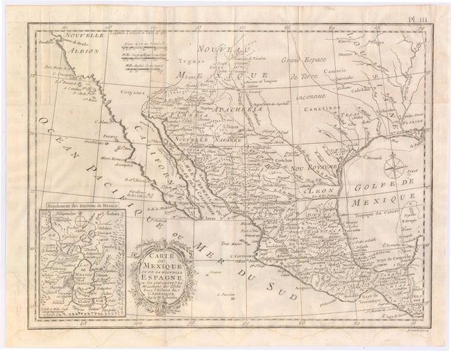 Carte du Mexique ou de la Nouvelle Espagne ou l'on Peut Suivre les Mouvemens des Costes