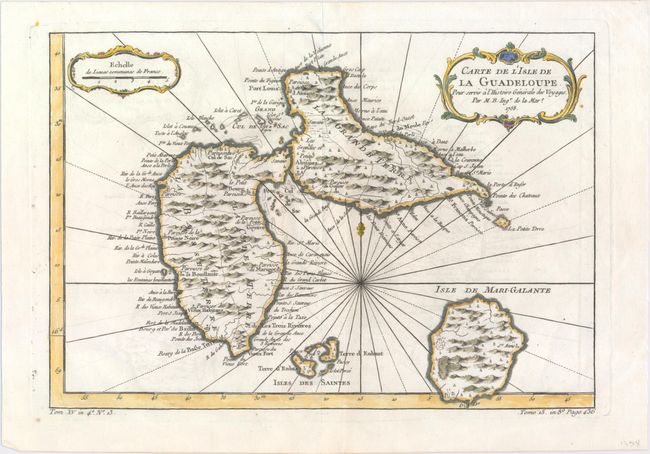 Carte de l'Isle de la Guadeloupe pour Servir a l'Histoire Generale des Voyages