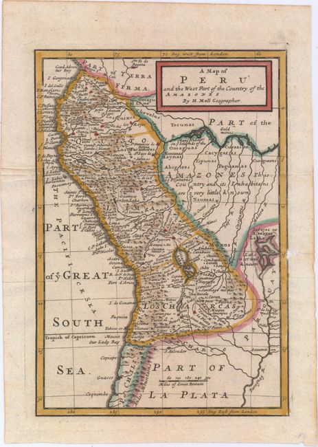 A Map of Peru and the West Part of the Country of the Amazones