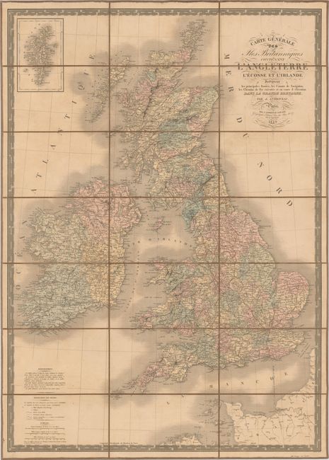 Carte Generale des Iles Britanniques Contenant l'Angleterre l'Ecosse et l'Irlande