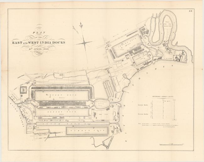 Plan of the East and West India Docks... [in set with] Plan of the Up Town Warehouses Belonging to the East & West India Dock Company [and] Plan of the London Docks [and] River Thames with the Docks [on sheet with] Plan of Liverpool Docks
