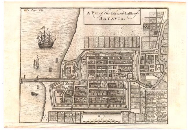 A Plan of the City and Castle of Batavia [together with] Topasses and Mardikers at Batavia [and] A Javanese Man and Woman [and] Merchant of Java. Malayan & his Wide as Habited at Batavia [and] Oran=Ootan. The Hooded Serpent. An Ape of Java