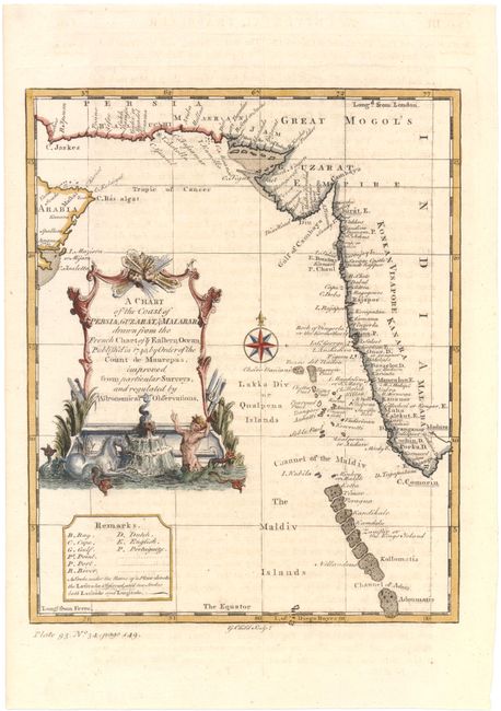 A Chart of the Coast of Persia, Guzarat, & Malabar Drawn from the French Chart of ye Eastern Ocean