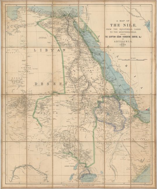 A Map of the Nile, from the Equatorial Lakes to the Mediterranean, Embracing the Egyptian Sudan (Kordofan, Darfur, &c.) and Abyssinia