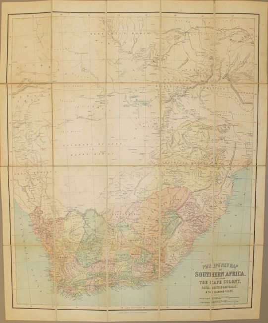 Philips' New Map of Southern Africa, Including the Cape Colony, Natal, British Kaffraria, & the Diamond Fields
