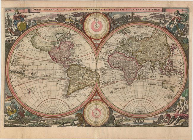 Orbis Terrarum Tabula Recens Emendata et in Lucem Edita per N. Visscher