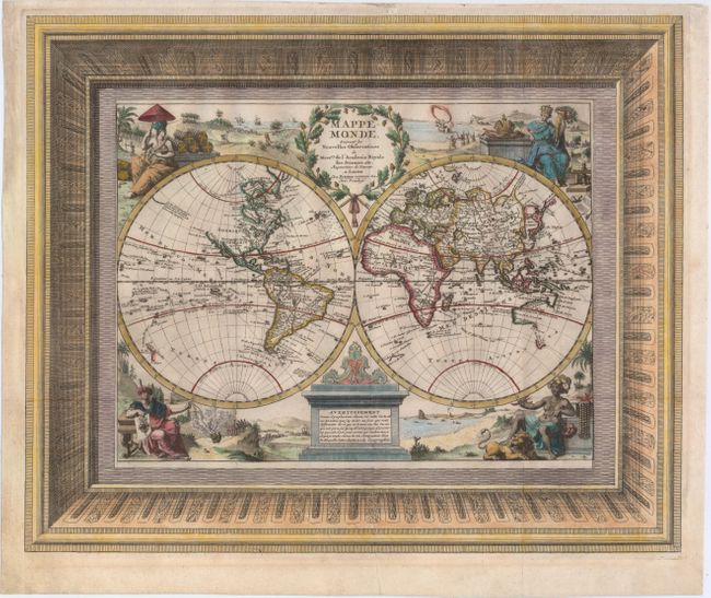 Mappe-Monde, Suivant les Nouvelles Observations de Messrs. de l'Academie Royale des Sciences, etc. Augmentees de Nouveau