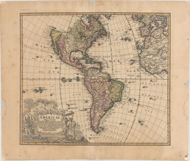 Americae Mappa Generalis Secundum Legitimas Projectionis Stereographicae Regulas Relationes que Recentissimas...