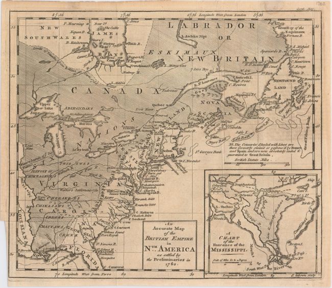 An Accurate Map of the British Empire in Nth. America as Settled by the Preliminaries in 1762