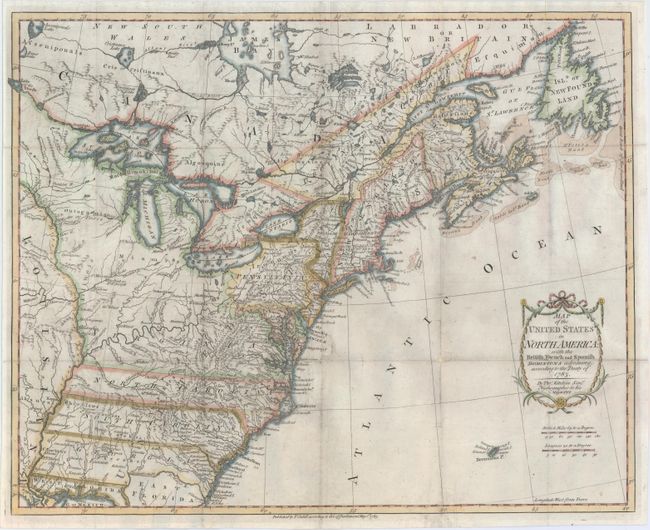 Map of the United States in North America: with the British, French and Spanish Dominions Adjoining, According to the Treaty of 1783