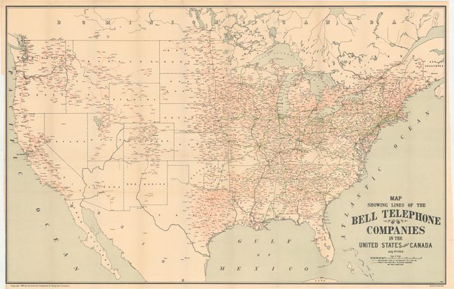 Map Showing the Lines of the Bell Telephone Companies in the United States and Canada