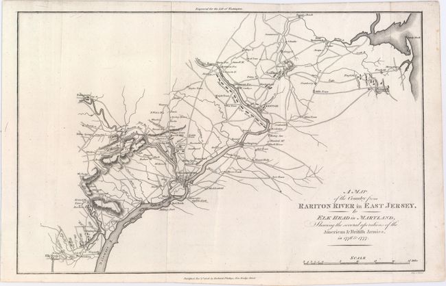 A Map of the Country from Rariton River in East Jersey, to Elk Head in Maryland, Shewing the Several Operations of the American & British Armies, in 1776 & 1777