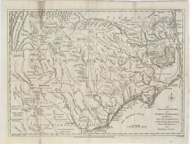 A New and Accurate Map of North Carolina, and Part of South Carolina, with the Field of Battle between Earl Cornwallis and General Gates